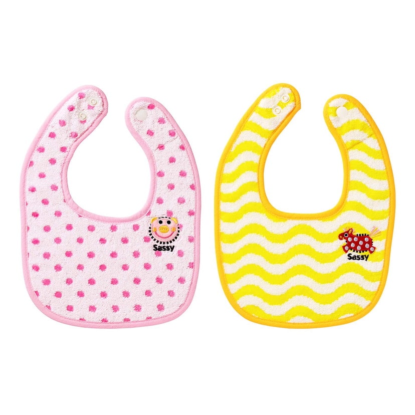 サッシータオル・ビブセット/ピンク