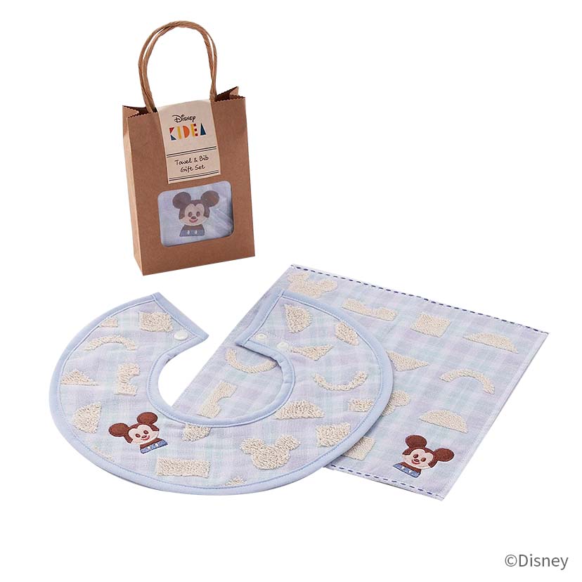 KIDEAタオル・ギフトセット/エラブ/タオルハンカチ＆スタイ/ミッキー
