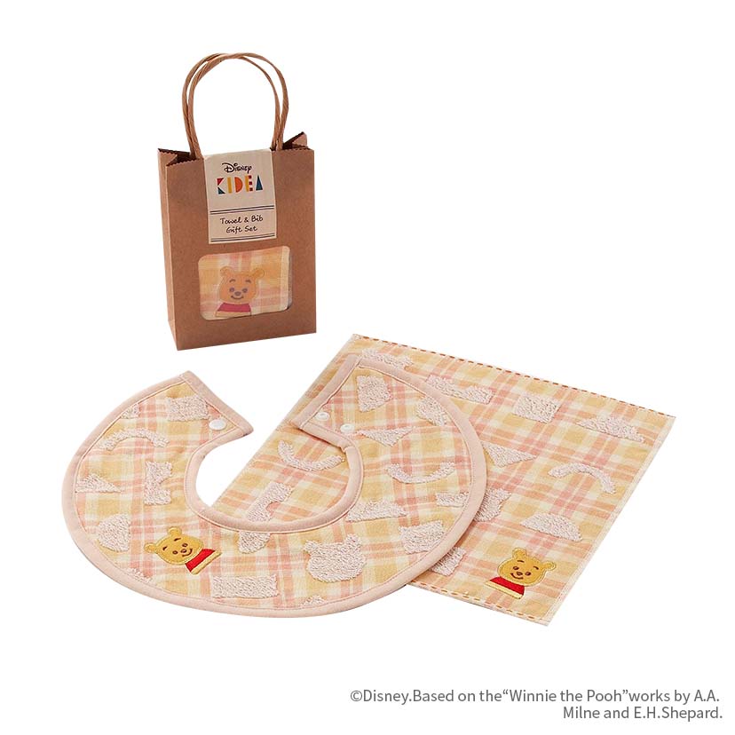 KIDEAタオル・ギフトセット/エラブ/タオルハンカチ＆スタイ/くまのプーさん