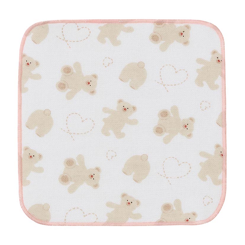 ガーゼミニタオル/ハートベア/ホワイト