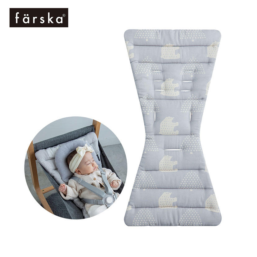 三重ガーゼゆりかごクッション/モリノクマ/スカイグレー