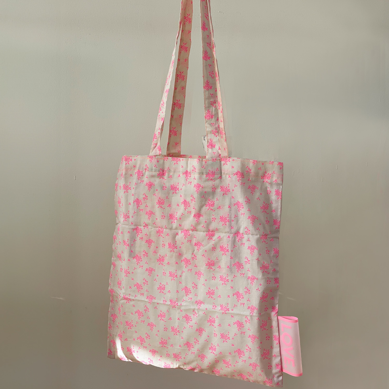 ecobag love/pink  flower