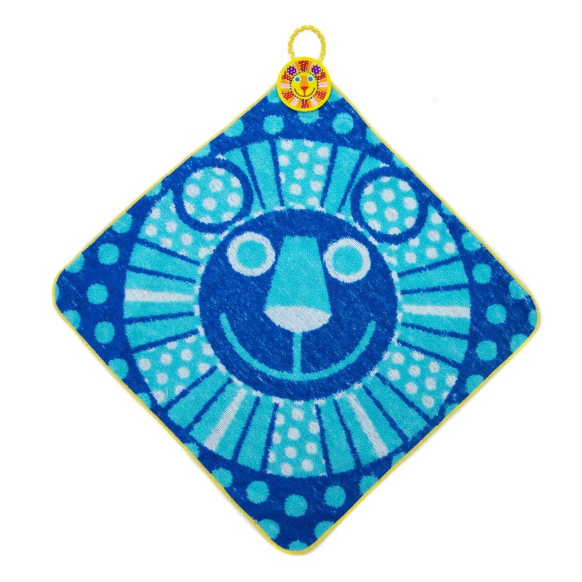 ふんわりループ付きタオル/ブルー