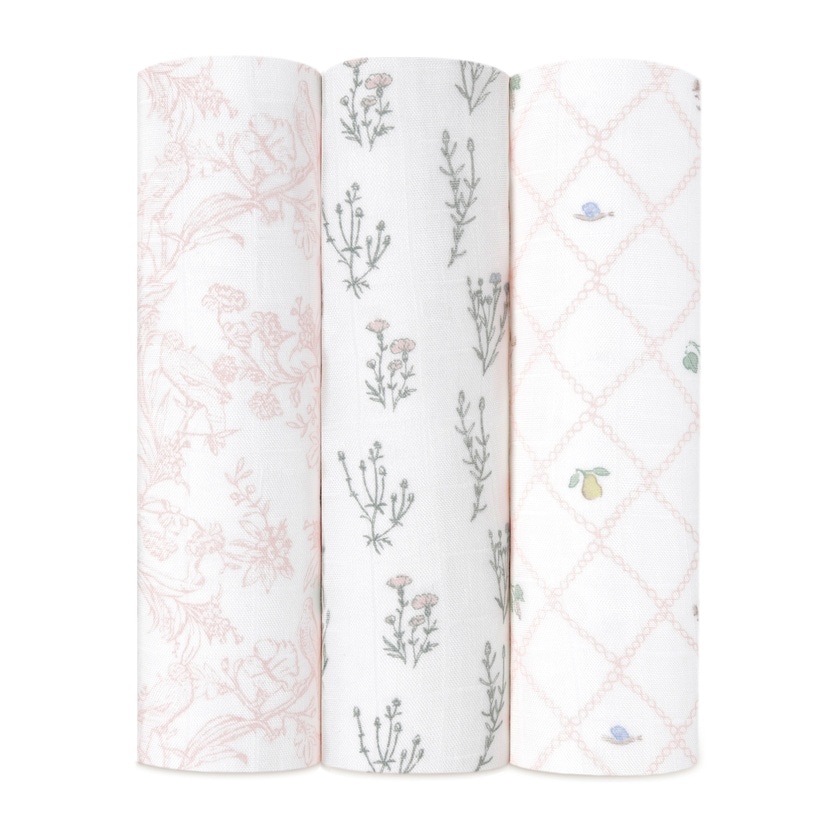 スワドル/フレンチフローラル/シルキーソフト/3枚
